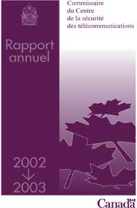 couverture : 2002-2003 Rapport annuel