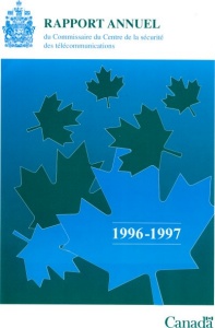 couverture : 1996-1997 Rapport annuel